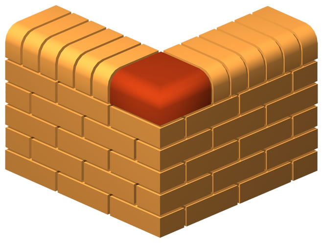 Oval Corner Bricks
