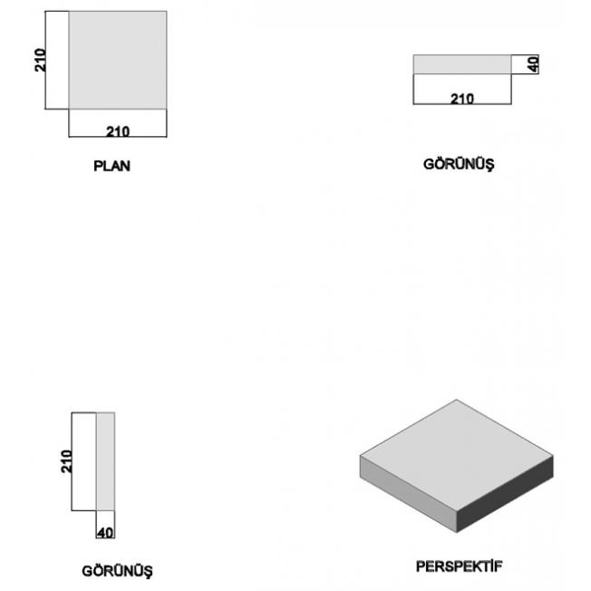 Square Clinker Floor Brick 4 cm